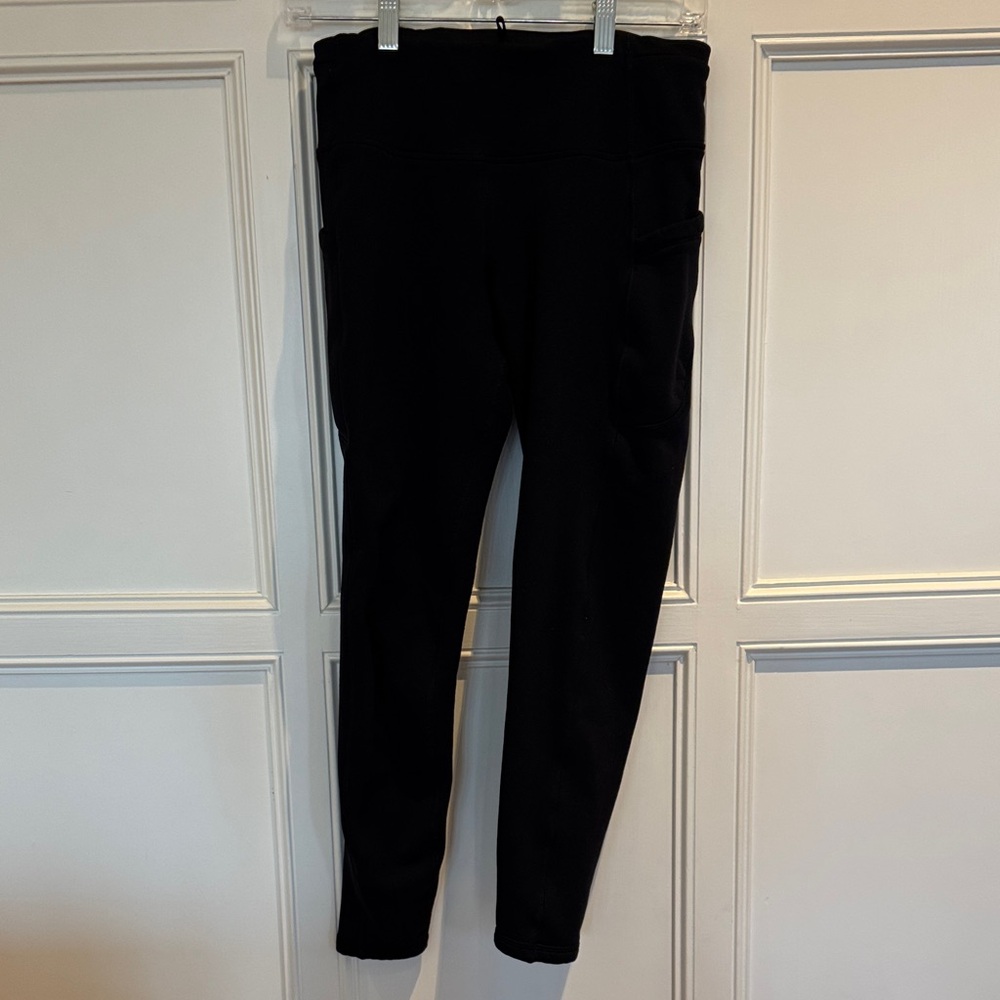 Athleta Black High-Waisted Leggings with side pockets